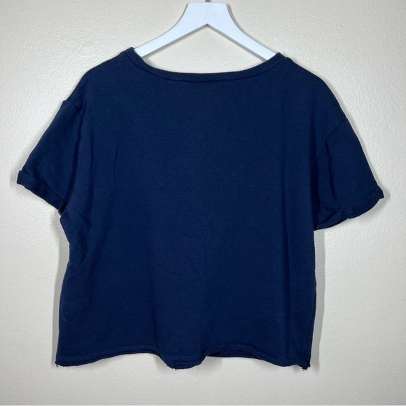 Maeve by Anthropologie Riviera Navy Blue Water Sports Embroidered Tee Shirt - Picture 7 of 8